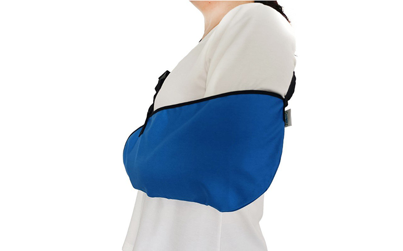 Dark blue adjustable arm sling orthopedic for sick adult