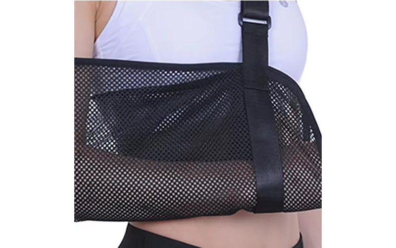 Black Breathable Arm Sling Immobilizer Shoulder Wrist Soft Elbow Brace Forearm Support Strap 
